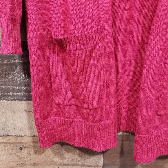 Abound NWT soft maroon front pocket open long cardigan sweater woman's size XXS - Picture 6 of 7